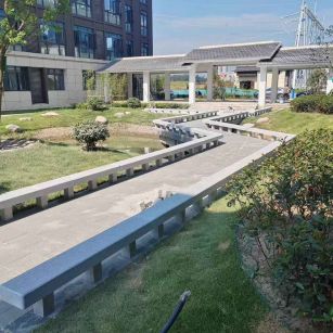 梧州 芝麻灰小区坐凳&栏杆安装效果