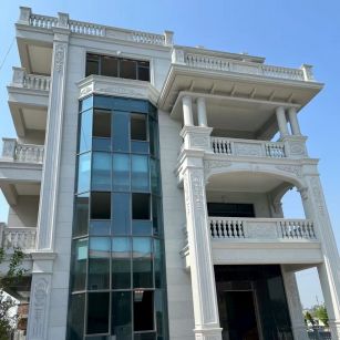 梧州 芝麻白花岗岩别墅外墙干挂效果展示