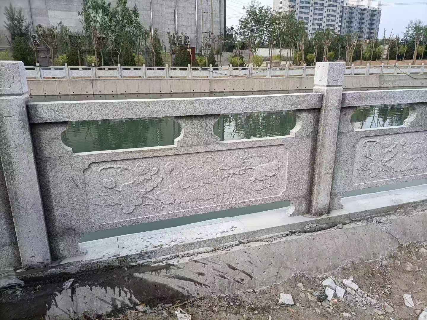 梧州 芙蓉白大花桥梁、河道，石材栏杆、围栏、护栏