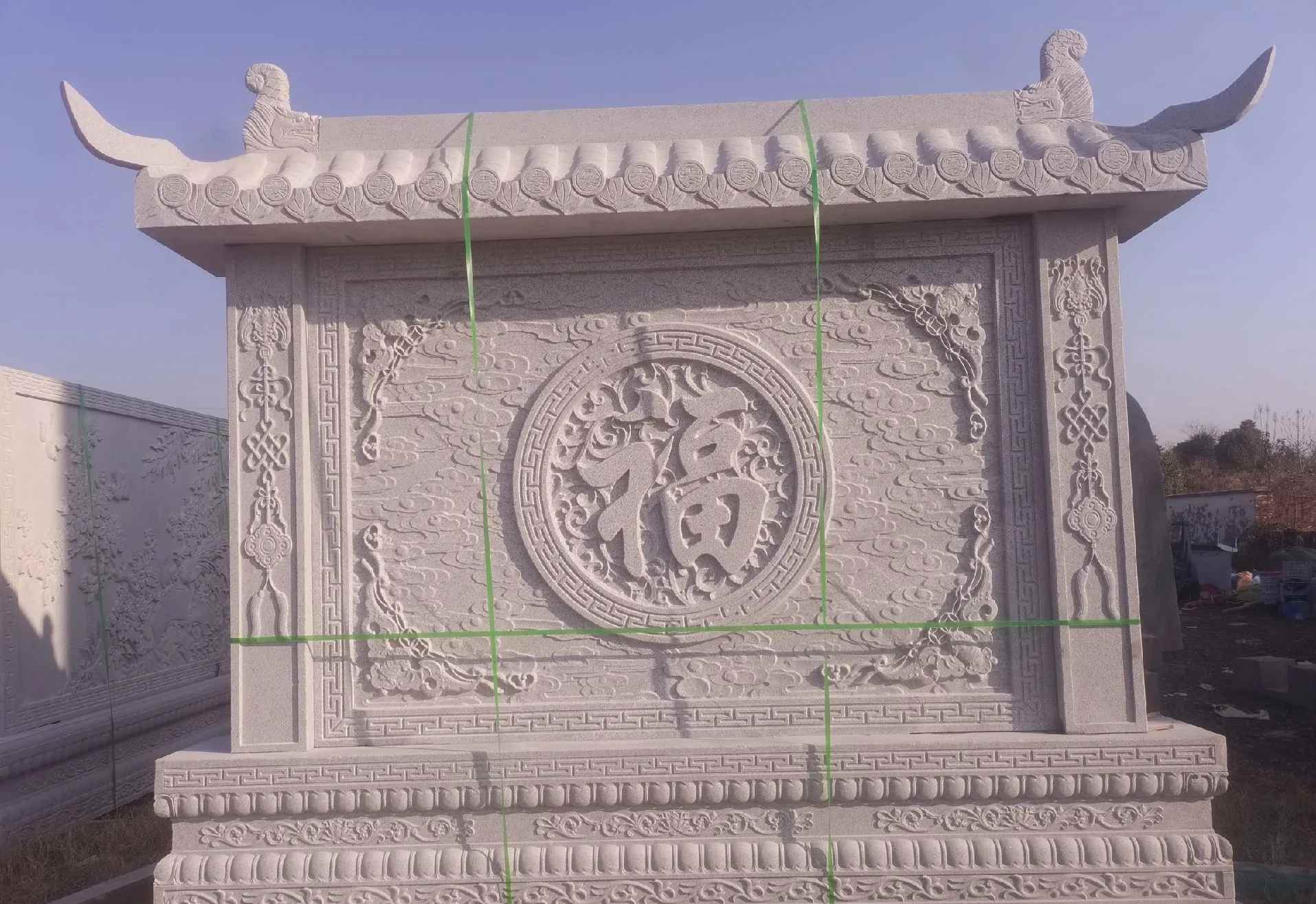 梧州 芝麻白花岗岩屏风，照壁，影壁
